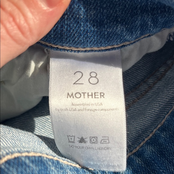MOTHER Blue Ankle Jeans with Button Detail - Picture 4 of 9